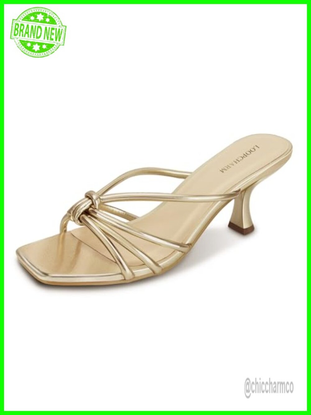 Women's Strappy Kitten Heel Knotted Square Open Toe Mule Sandals